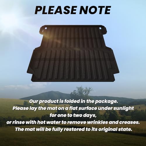 LASFIT Truck Bed Mat for Honda Ridgeline 2026 2025 2024 2023 2022 2021 2020 2019 2018 2017 5.3FT (64.0 in) Bed Mat, TPE All Weather Custom Fit Truck Cargo Bed Liner, Black - style: 8）For Honda Ridgeline | 2017-2026 | Truck Bed Mat