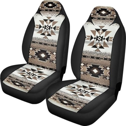 INSTANTARTS Aztec African Tribal 2 Piece Seat Cover Women Front Seat Protector Seat Dust Cover Auto Cover Washable Car Seat Dust Cover for Men - color: Aztec African Tribal