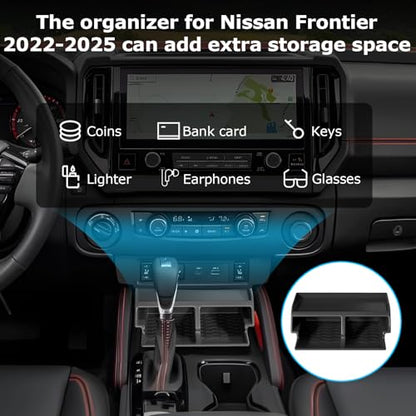 Controller Organizer for Nissan Frontier 2022-2025, Perfect fit, Durable, Center Console Organizer for Nissan Frontier Gen 3, Compatible with 2022-2025 Nissan Frontier Accessoriess