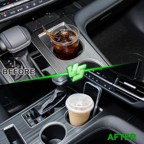 TOPINSTALL 2-in-1 Cup Holder with Phone Mount for 2021-2026 Toyota Sienna, Center Console Silicone Cup Holder Insert, Non-Slip, Dustproof, Waterproof, Anti-Noise, Car Interior Accessories for Sienna