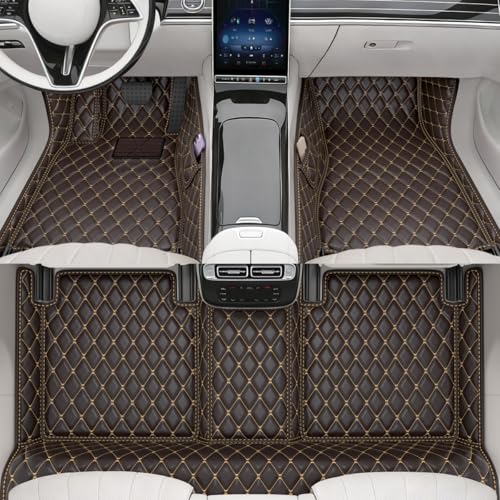 All-Weather car Floor mats, Anti-Slip Leather Floor mats Set, Suitable for 99% of Vehicle Models, Providing Comprehensive Protection for the car Carpet of Your Beloved car. (Brown1) - color: Brown1