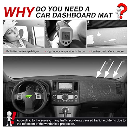 Autorder Dashboard Cover Mat for 2003-2008 Infiniti FX35/ FX45/ FX50 1st Gen (S50) Accessories Dash Cover Suede Dash Mat Sunshade Glare UV Rays Protector - size: For Infiniti FX35/FX45/FX50 2003-2008