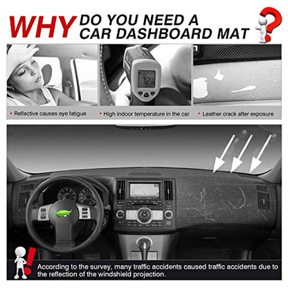Autorder Dashboard Cover Mat for 2003-2008 Infiniti FX35/ FX45/ FX50 1st Gen (S50) Accessories Dash Cover Suede Dash Mat Sunshade Glare UV Rays Protector - size: For Infiniti FX35/FX45/FX50 2003-2008