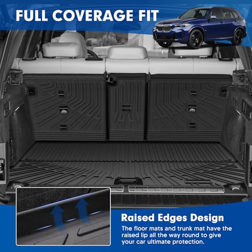 Mixsuper Cargo Liner for B M W X5 (G05) 2026 2025-2019, All Weather Trunk Mat Backrest Mat TPE Back Seat Cover Protector for X5 Accessories - size: 19-26 |X5 (G05)| Cargo & Backrest Mat