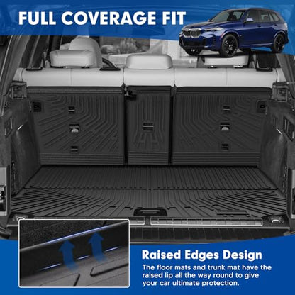 Mixsuper Cargo Liner for B M W X5 (G05) 2026 2025-2019, All Weather Trunk Mat Backrest Mat TPE Back Seat Cover Protector for X5 Accessories - size: 19-26 |X5 (G05)| Cargo & Backrest Mat