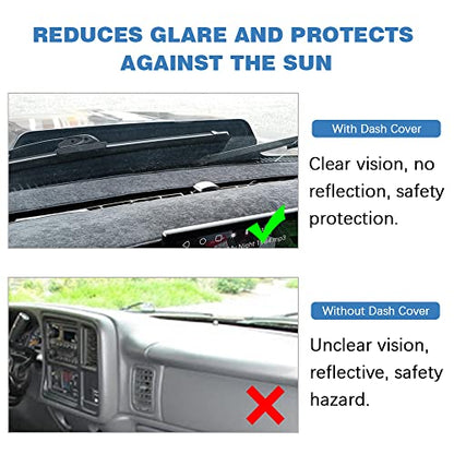 Dashboard Cover Compatible with 1999-2006 Silverado 1500 2500 3500 GMC Sierra Pickup 2000-2006 Avalanche Tahoe Suburban GMC Yukon Dash Cover Mat Black Premium Carpet - size: 1999-2006 Chevy and GMC