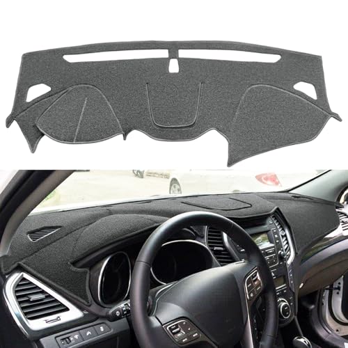 Dash Cover Mat Custom Fit for Hyundai Santa Fe/Sport/XL Dashboard Cover Pad Carpet Protector F391 (Dark Gray) - color: Dark Gray
