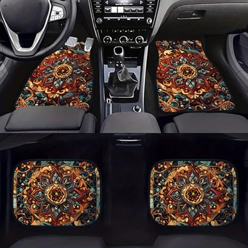 Car Floor Mats Non-Slip Automotive Floor Mats All-Weather Front Rear Car Floor Foot Mat Sets of 4 Pieces Foot Mats Rugs Carpet for Car Trucks SUV Sedans (FUGU-01) - color: FUGU-01