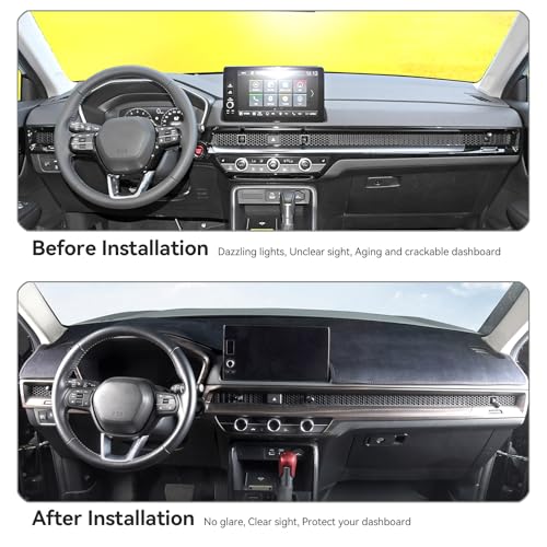 Dash Cover for Honda CRV 2023 2024 2025 2026 Hybrid (Include HEV) Accessories Flannel Dashboard Cover Dash Mat Center Console Cover Sunshield Protector Pad - size: for Honda 2023-2026 CRV