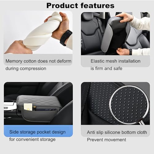 New Universal Car Center Console Cover with Side Pockets - Leather Armrest Cover,Waterproof Armrest Box Mat,Arm Rest Covering Car Interior Accessories Arm Rest Cushion for SUV/Truck/Vehicle(Coffee) - color: Coffee