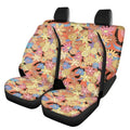FUSURIRE Automotive Seat Covers Full Set of 4 Pcs, Colorful Daisy Wavey Print Front Seat Cover and Rear Bench Cover, Novelty Car Accessories Universal Fit - color: Colorful Daisy Wavey Print