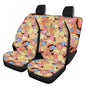 FUSURIRE Automotive Seat Covers Full Set of 4 Pcs, Colorful Daisy Wavey Print Front Seat Cover and Rear Bench Cover, Novelty Car Accessories Universal Fit - color: Colorful Daisy Wavey Print
