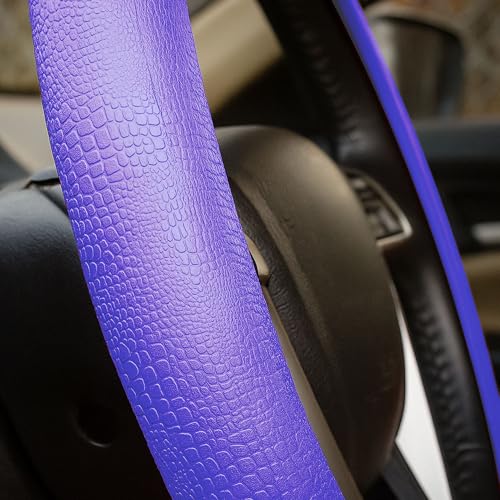 FH Group Universal Fit Silicone Snake Pattern with Massaging Grip Steering Wheel Cover fits most Cars, SUVs, Trucks, and Vans Purple - color: Purple