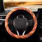 SEG Direct Boho Steering Wheel Cover with Baja Blanket Cloth, Ethnic Style Auto Wheel Cover Made of Coarse Flax, Fits 14 1/2-15 1/4 inches Car Wheel - color: Saturn Yellow