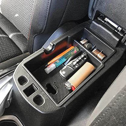 EDBETOS Center Console Organizer Tray Compatible with Jeep Renegade Accessories 2015-2019 2020 2021 2022 2023 Armrest Glove Box Secondary Storage (Black Line) - color: Black Line