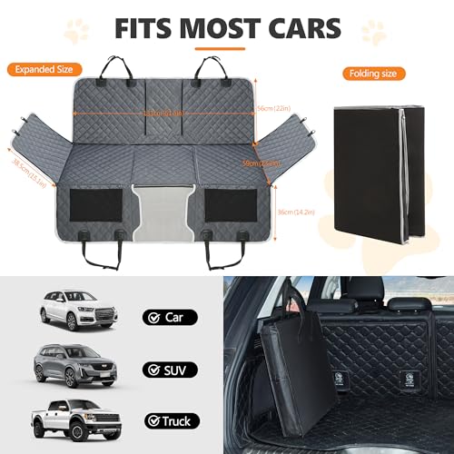 Back Seat Extender,Dog Car Seat Cover,Waterproof Pet Hammock Travel Bed,Durable Camping Air Mattress,Non Inflatable Car Bed Mattress Easy Clean for SUV Truck (Grey) - color: Grey