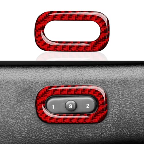 Car Seat Memory Button Cover Decals for 2011-2020 Dodge Durango / 2011-2021 Jeep Grand Cherokee WK2 /2022 WK Accessories Carbon Fiber Stickers - color: Seat Memory Button Cover