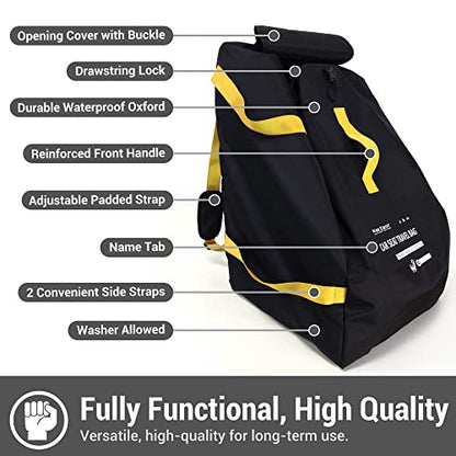 Car Seat Travel Bag Backpack for Air Travel - Karfast Universal Infant Carseat Gate Check Bag Cover for Airplane, Foldable with Pouch, Yellow - color: Green