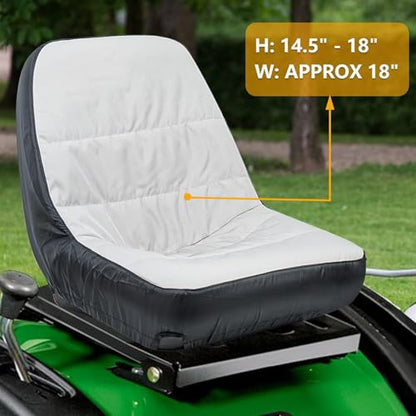 Tractor Seat Cover 600D Oxford Cloth PU Coating Water Proof Universal Forklift Mower Seat Cover for Tractors Mowers Forklifts Garden Vehicles