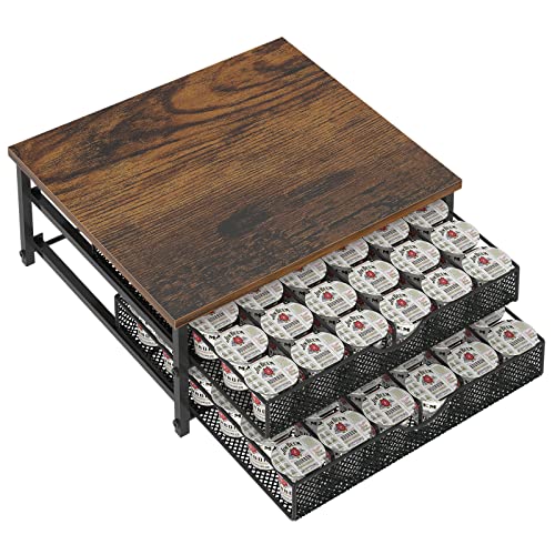 Coffee Pod Holder For Counter, Coffee Pod Drawer for K Cup Storage Drawer Holder, 72 Capacity Pods Storage Organizer Cups Capsule with Sliding Baskets for Coffee Station, Black - color: Black