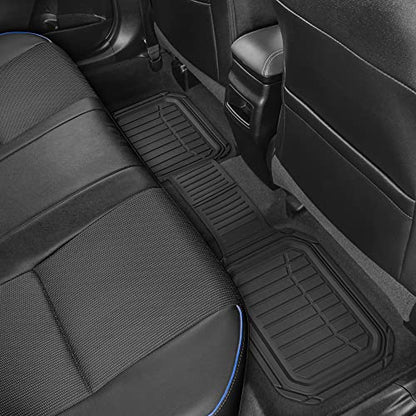 Motor Trend FlexTough Defender Floor Mats for Cars & TrunkShield Trunk Mat Set, Next-Gen Deep Dish Heavy Duty Car All Weather, Rubber Set Auto Truck Van SUV B09VYBHPDK - color: Black, style: Cargo Combo