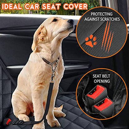 Dog Car Seat Cover, Back Seat Cover for Dogs Pet Car Seat Protector Waterproof Bench Car Seat Cover, Non-Slip Rear Seat Cover fits Middle Armrest for Most Cars SUVs Trucks - Black - color: Black