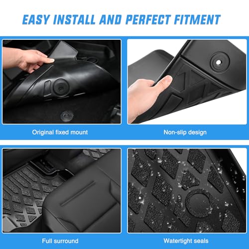 Nilight TPE Floor Mats for Ford F250 F350 F450 SuperCrew Crew Cab 2012 2013 2014 2015 2016 All Weather Custom Fit Heavy Duty Floor Liners