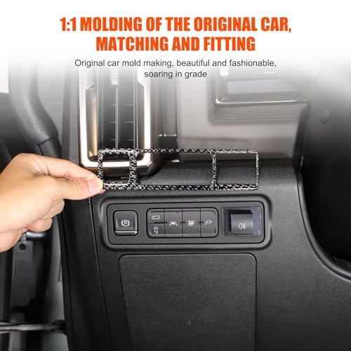 for Hummer EV Accessories Car Center Control Electronic Handbrake Trim Cover for Hummer EV 2024 2025+ Real Carbon Fiber Electronic Handbrake Switch Panel Trim (Black) - color: Black