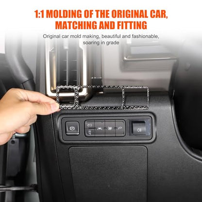 for Hummer EV Accessories Car Center Control Electronic Handbrake Trim Cover for Hummer EV 2024 2025+ Real Carbon Fiber Electronic Handbrake Switch Panel Trim (Black) - color: Black