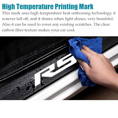 LEXLEY For 2019-2026 Blazer 2018-2026 Equinox 2018-2025 Traverse Carbon Fiber Style Leather Door Sill Protector Guard Sills Protector Trim,Welcome Pedal Protect 4PCS-SLIVER
