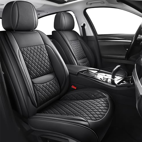 Car Seat Covers Full Coverage,Waterproof Seat Covers Full Set Leather Car Seat Protector Automotive Seat Covers Universal Vehicle Cushion Cover Fit for Cars SUV Pick-up Truck(Black,Full Set) - color: Black, size: 5PCS Full Set