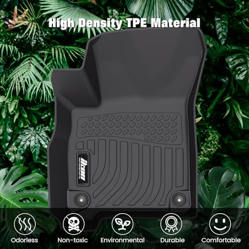 FREEMOTOR802 Compatible with 2011-2020 Dodge Journey Floor Mats, Black 3D Molded Carpets Liner 1st 2nd Row Pad 3PC TPE Thermo Plastic Elastomer All Weather Protector - size: For Dodge Journey 2011-2020