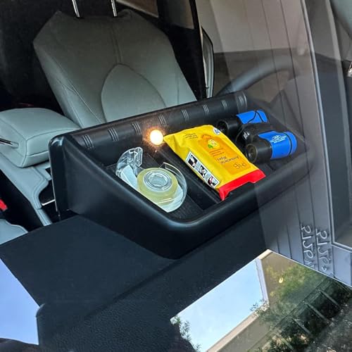 for 2026 2025 2024 Grand Highlander Accessories Center Console Behind Screen Dashboard Organizer Tray, Storage box with Anti-Slip Black Pad for Toyota Grand Highlander Accessories