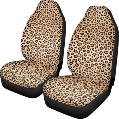 Pehede Car Seat Cover Leopard Front for Cars, Easy to Install Cover Set, Accessories Auto Trucks Van SUV,2 Packs - color: Multi19