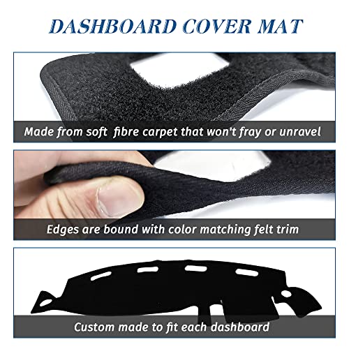 Dash Cover Dashboard Mat Carpet Compatible with 1998 1999 2000 2001 Dodge Ram 1500 2500 3500(Black) - size: Compatible with 1998-2001 Ram