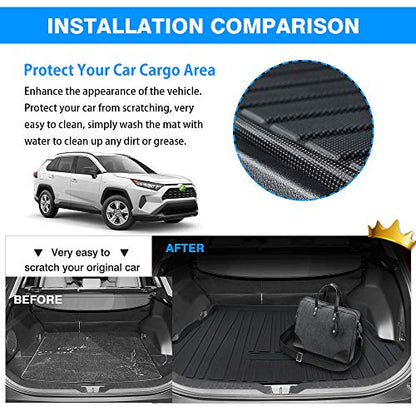 Cargo Trunk Liner for 2019-2024 2025 Toyota RAV4 Accessories, All Weather Heavy-Duty TPE Car Rear Truck Mat Cargo Protector