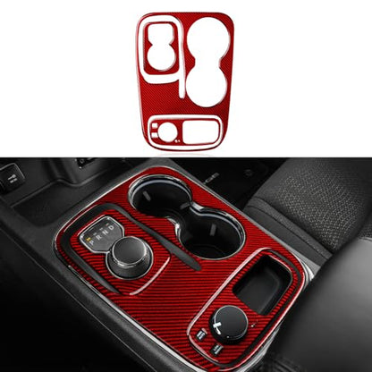 Car Gear Shift Panel Decals for 2014-2017 Dodge Durango Accessories Carbon Fiber Interior Stickers, Knob Style - color: Gear Shift Panel, C