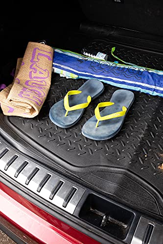 Heavy Duty Cargo Floor Mat – Odorless All Weather Trunk Protection - Trimmable Trunk Liner to Fit Most Vehicles Car Truck Van SUV - Premium Quality Black Rubber Trunk Mat – 44’’ x 54.3’’