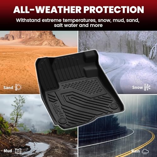 LASFIT Full Set Floor Mats for Honda CR-V 2026 2025 2024 2023 (Gasoline & Hybrid & e:FCEV), All Weather TPE Custom Fit Floor Liners 1st & 2nd Row & Seat Back Mat & Cargo Mat (Upper Position) - size: 1）For Honda CR-V | 23-26 | Full Set