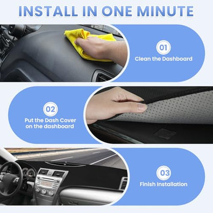 Sunsdrew Dash Cover for 2007-2011 Toyota Camry Dashboard Cover Mat for Camry Accessories Sunshade Nonslip Mesh Protector No Glare - size: 07-11 Toyota Camry Dash Cover
