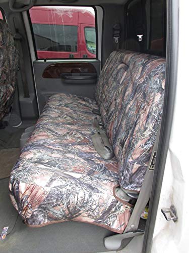Durafit Seat Covers Made to fit, 1999-2009 F250-F550 Rear Solid Bench Seat with Integrated Armrest. with Drink Tray Mounting Tabs Seat Covers in MC2 Camo Endura