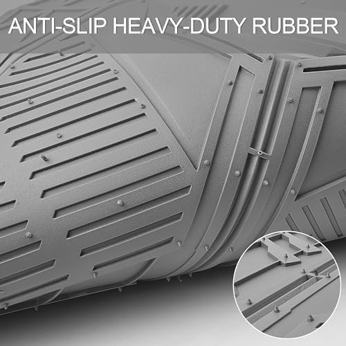 CAR PASS Heavy Duty Rubber Car Mats, Deepdish All Weather Floor Mats for Car Full Set, Universal Automotive Mats Trim to Fit for Sedans SUVs Trucks, Waterproof Anti-Slip Deep Tray 3 Pieces Light Gray - color: Gray Light