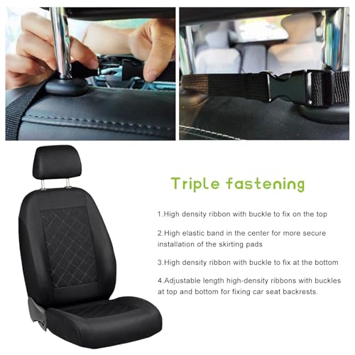 2 PCS Back Seat Protector for Car, Large Kick Mat Auto Seat Cover with 2 Mesh Pockets, Waterproof Backseat Cover Premium Kick Protector for Most Vehicles, Car Accessories