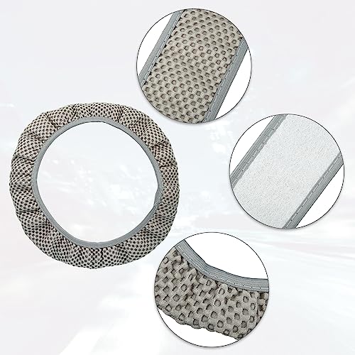 X AUTOHAUX Steering Wheel Cover Universal Elastic Stretch Antislip Breathable Microfiber Ice Silk Interior Trim Wheel Protector for Car Truck SUV Gray - color: Gray