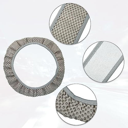 X AUTOHAUX Steering Wheel Cover Universal Elastic Stretch Antislip Breathable Microfiber Ice Silk Interior Trim Wheel Protector for Car Truck SUV Gray - color: Gray