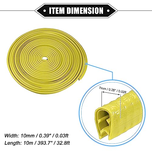 Car Door Edge Guard, 32.8ft U Shape Rubber Edge Trim Seal Strip Protector Universal for Car Truck ATV Boat Multifunctional No Glue PVC Iron Yellow - color: Yellow
