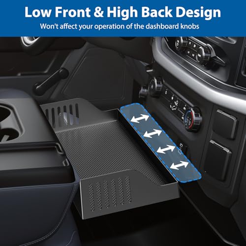All Metal Front Center Seat Headrest Organizer Compatible with 2011-2025 2026 Ford F150 F250 F350 F450 F550 F650, Center Console Container Storage Box Armrest Tray Accessories (Jump Seat Only) - style: Organizer