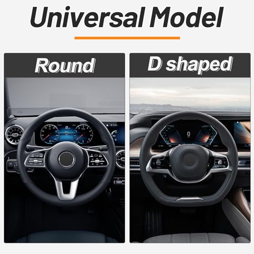 KAFEEK Elastic Stretch Steering Wheel Cover,Warm in Winter and Cool in Summer, Universal 15 inch, Microfiber Breathable Ice Silk, Anti-Slip, Odorless, Easy Carry,Black - color: black