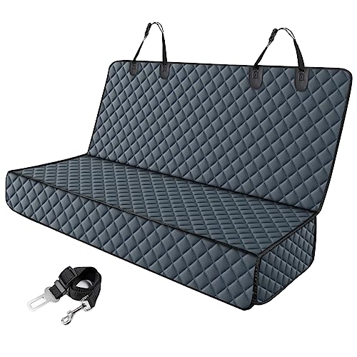 MIXJOY Dog Car Cover for Back Seat Cover Protector Waterproof Dog Seat Covers for Cars, Car Seat Protector for Dogs with 1 Dog Seat Belt, Nonslip Back Seat Cover for Kids, Trucks & SUV, Grey - color: Grey, size: 53"W x 47"L