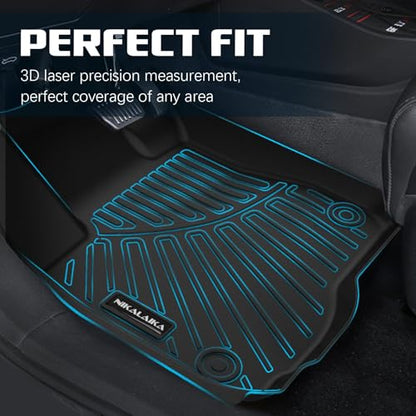 Floor Mats & Trunk Mat for All-New 2024 2025 Chevrolet/Chevy Traverse (7 Seats) with Backrest Mat All Weather Protection TPE Rubber Full Set Floor Liners Automotive Accessories, Black - size: Full Set Mats for 2024-2025 Traverse 7 Seats